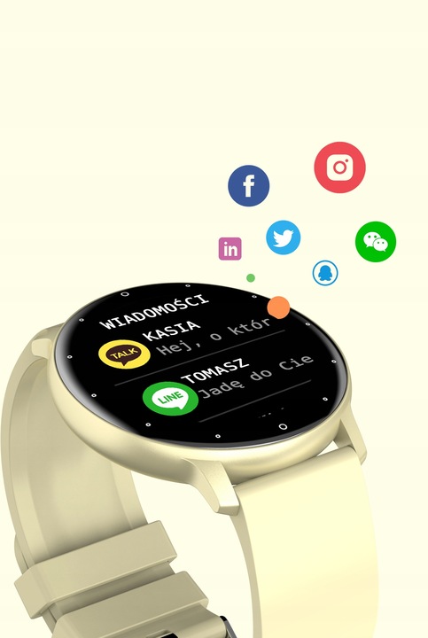 Zegarek Smartwatch Męski POLSKIE MENU PULS SMS FB 220mAh BT5.0 1,28" IPS