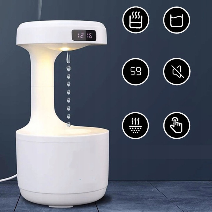 Nawilżacz ANTYGRAWITACYJNY kropla wody AROMATERAPIA dyfuzor mgła