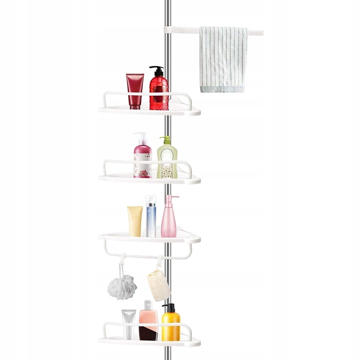 Narożna Półka Teleskopowa Łazienkowa Regał