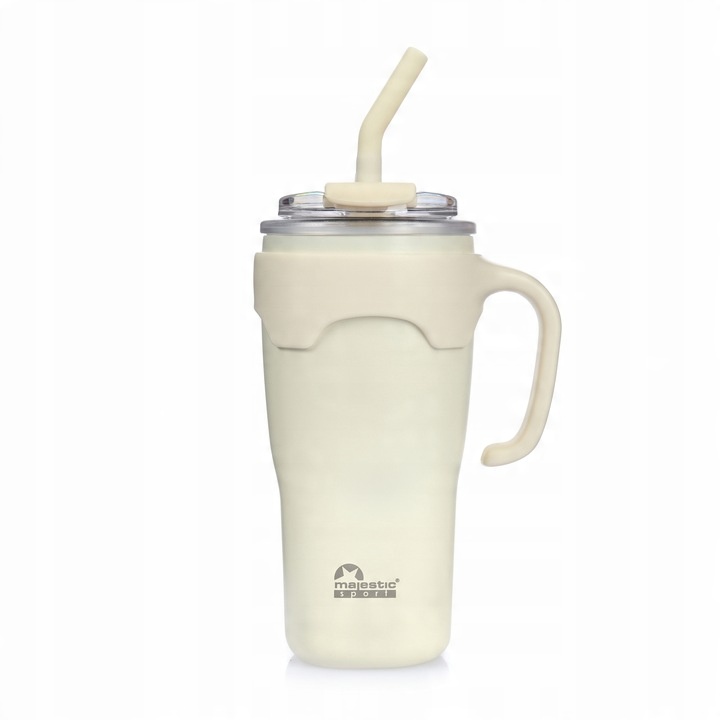 Kubek Termiczny Ze Słomką Majestic Sport Jelly 650 ml Biały