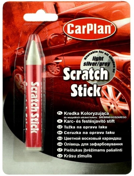ZESTAW KREDKA PASTA WOSK KOLORYZUJĄCY SREBRNY DO USUWANIA RYS NA RYSY AUTA