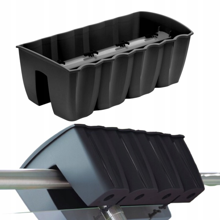 3x Skrzynka na balustradę DCRO600, Doniczka balkonowa +keramzyt 5l Antracyt