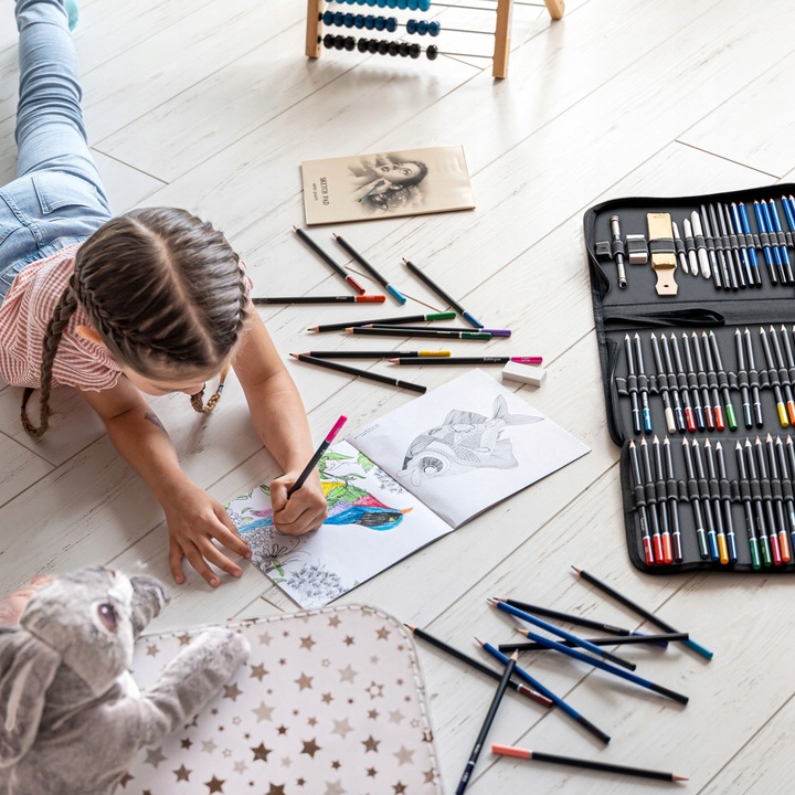 KREDKI OŁÓWKI ARTYSTYCZNE PROFESJONALNE ZESTAW 100