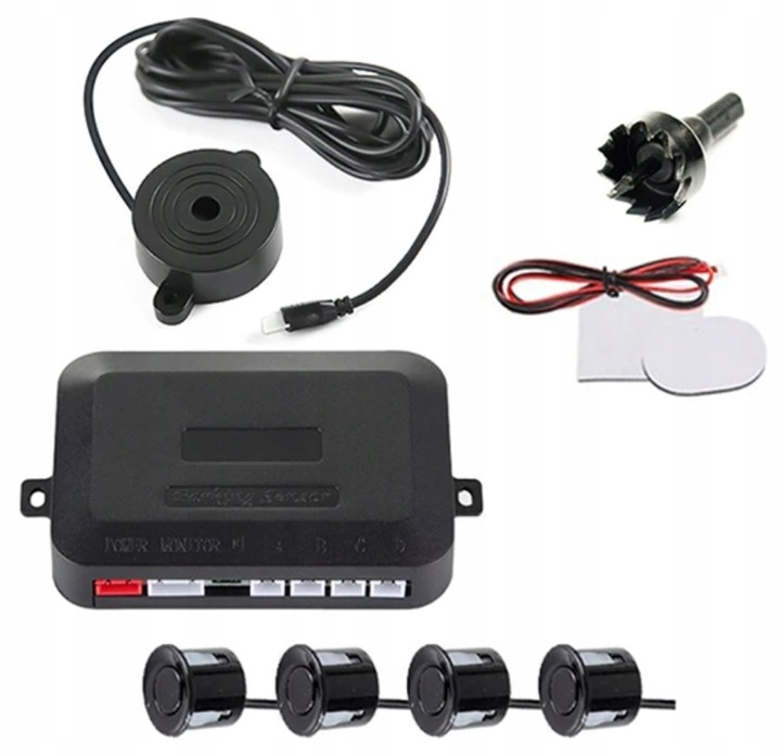 CZUJNIKI PARKOWANIA COFANIA BUZZER GŁOŚNIK PRZÓD TYŁ ZESTAW PDC 4x SENSOR