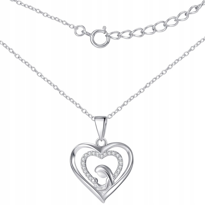 Srebrny łańcuszek komunijny naszyjnik medalik na komunię dla dziewczynki