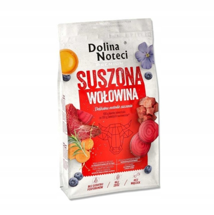 DOLINA NOTECI PREMIUM SUSZONA WOŁOWINA KARMA DLA PSA 1 KG NA WAGĘ