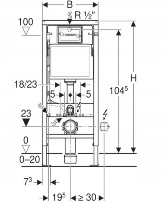 Stelaż podtynkowy do toalety Geberit Duofix Basic