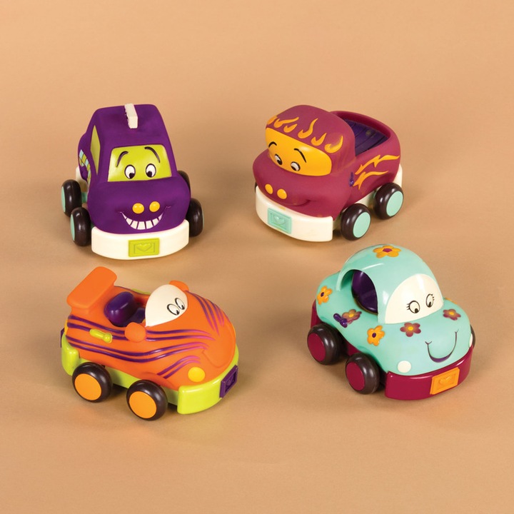 Autka miękkie z napędem Wheeeels B.Baby B.Toys 4 szt.