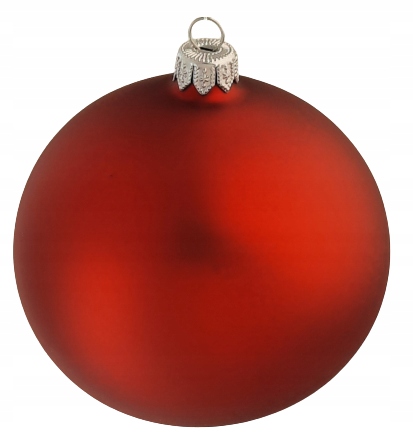 Bombki Choinkowe Czerwone Szklane CZERWONY MAT 10 cm ciemna czerwień 6 szt.
