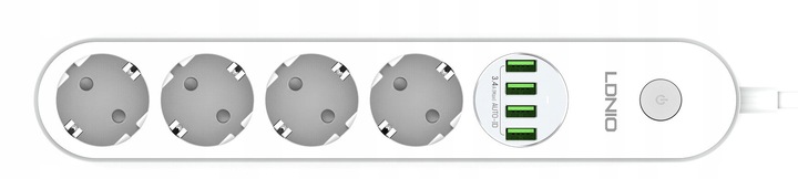 Listwa zasilająca Ldnio SE4432 z ładowarką USB