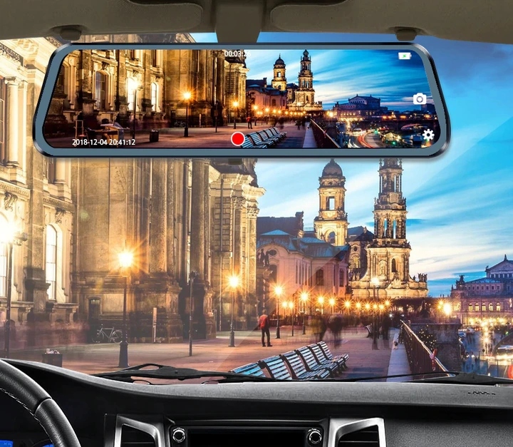 REJESTRATOR LUSTERKO FULL HD 9.66 KAMERA TYŁ