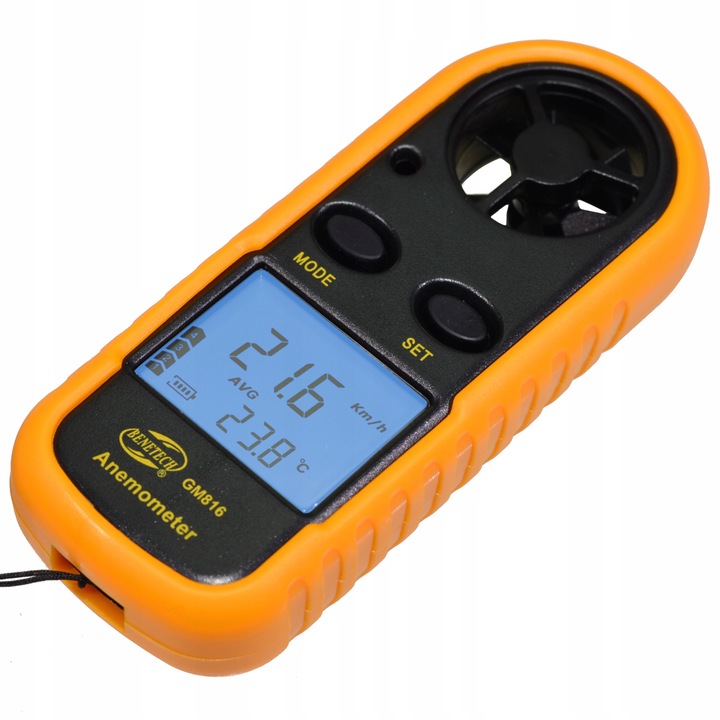 Anemometr Wiatromierz Miernik Prędkości Wiatru i Pomiar Temperatury LCD