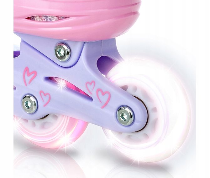 Rolki Wrotki Regulowane 3w1 RAVEN Loret Lila/Pink 34-37 Kółka LED