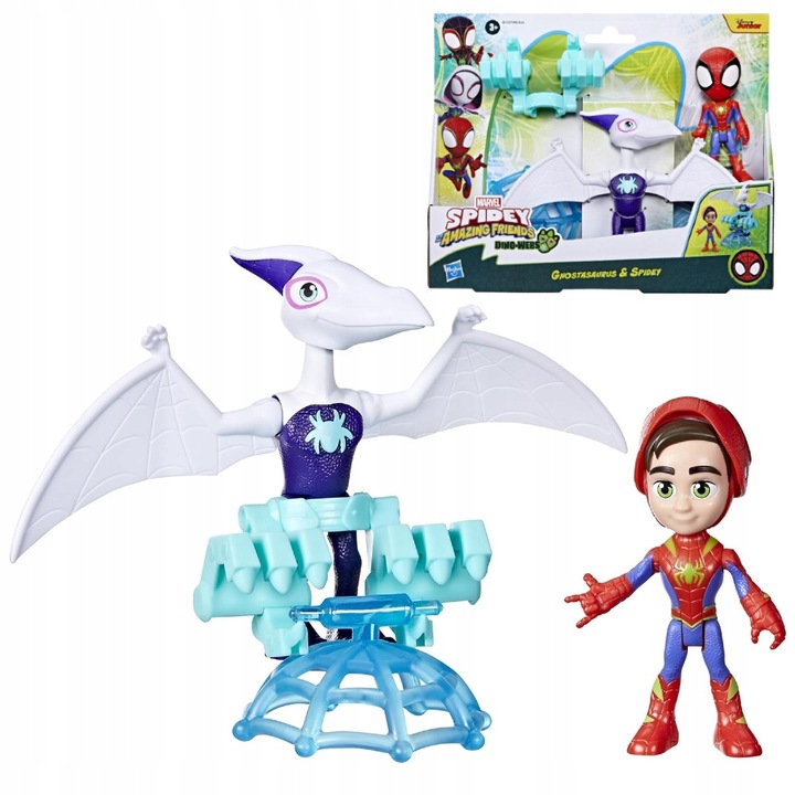 SPIDEY I SUPER KUMPLE ZESTAW FIGUREK SPIDEY I DINOZAUR GHOSTASAURUS DODATKI