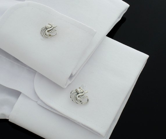 Spinki do mankietów ptak Feniks nieśmiertelność