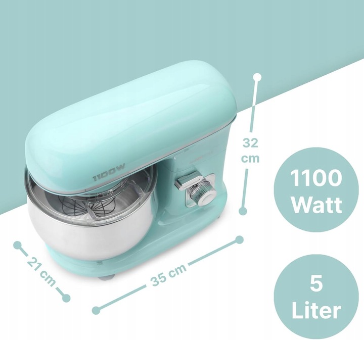 ROBOT KUCHENNY PLANETARNY BLENDER MIKSER UGNIATARKA DO CIASTA 1100W 5L