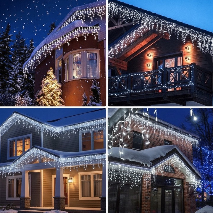 SOPLE FLASH 500 LED ZEWNĘTRZNE BIAŁE ZIMNE CHOINKOWE lampki z Flashem GRUBE