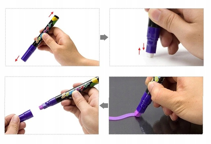 Markery kredowe do tablic szyb 8szt 6mm (C026)