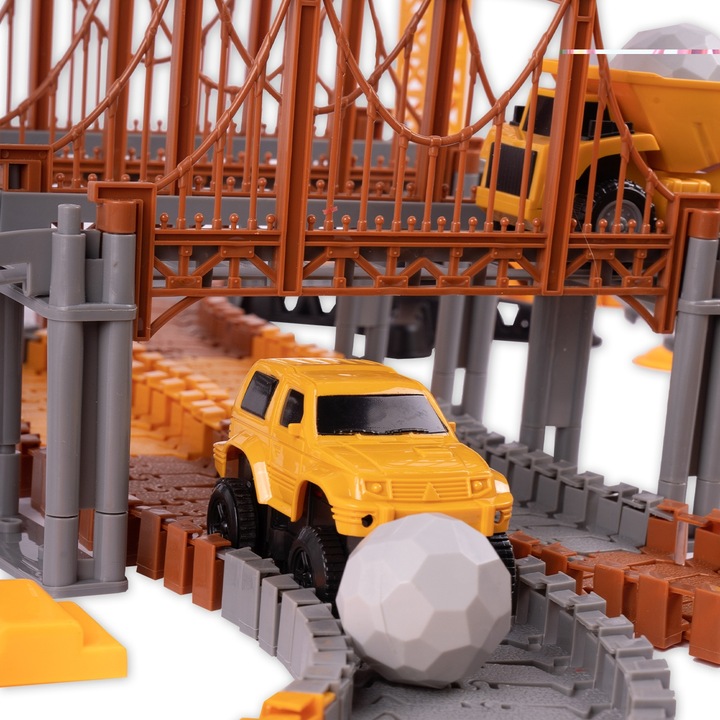 KOLEJKA TOR SAMOCHODOWY ELASTYCZNY 273 ELEMENTY AUTA DŹWIG DLA DZIECI