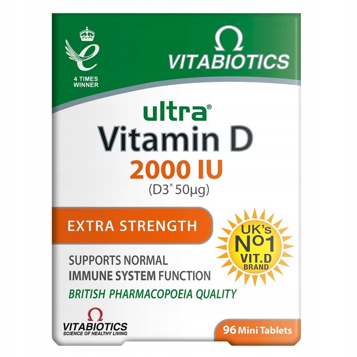 VITABIOTICS Ultra Vitamin D 2000IU Suplement diety WITAMINA D 96 tabletek