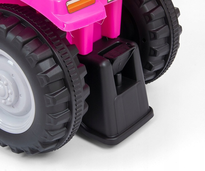 Jeździk TRAKTOR Z PRZYCZEPKĄ GRABKI ŁOPATKA New Holland T7 auto różowy pink