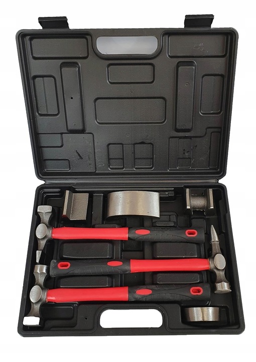 MŁOTEK BLACHARSKI ZESTAW MŁOTKÓW blacharskich FIBERGLASS 7el kowadła