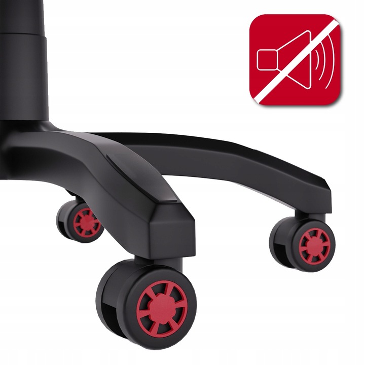 FOTEL GAMINGOWY CYBER CHAIRS SELECT RED - CZARNY - BIUROWY