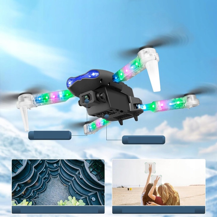 INTELIGENTNY E99D DRON Z PODWÓJNE KAMERY ZABAWKA SKŁADANIE CZTEROOSIOWE