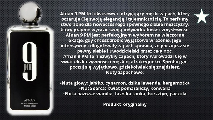 AFNAN 9PM EDP 100 ML, DEZODORANT, ŻEL, ZESTAW NA PREZENT DLA MĘŻCZYZNY