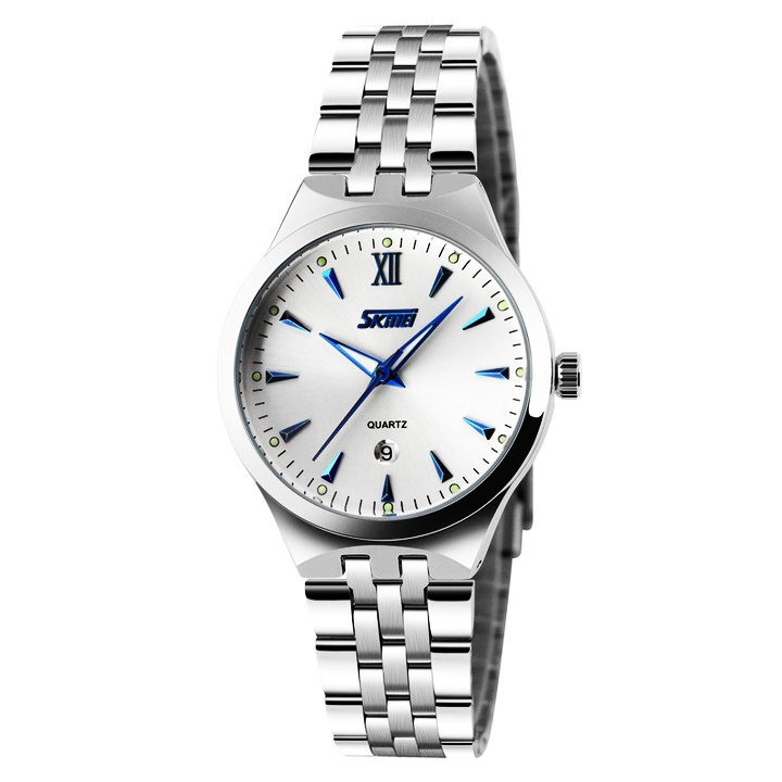 Zegarek damski klasyczny bransoleta srebrny datownik elegancki