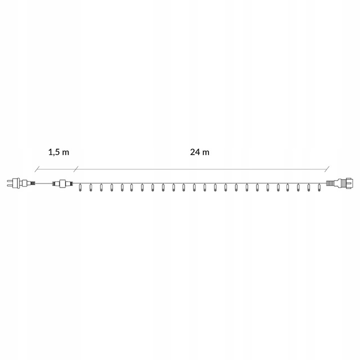 LAMPKI CHOINKOWE 300LED 24m zewnętrzne GRUBE ZIMNE BIAŁE + NIEBIESKI FLASH