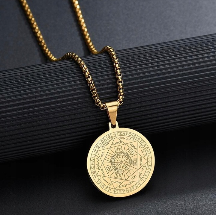 Amulet 7 Aniołów Archaniołów Amulet Pieczęć 316L Złoty Talizman