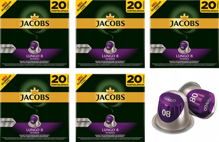KAWA NESPRESSO JACOBS LUNGO INTENSO 100 kapsułek