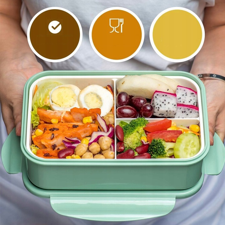 ŚNIADANIÓWKA LUNCHBOX POJEMNIK BOX BENTO 1400ML DZIECKA PUDEŁKO DO SZKOŁY