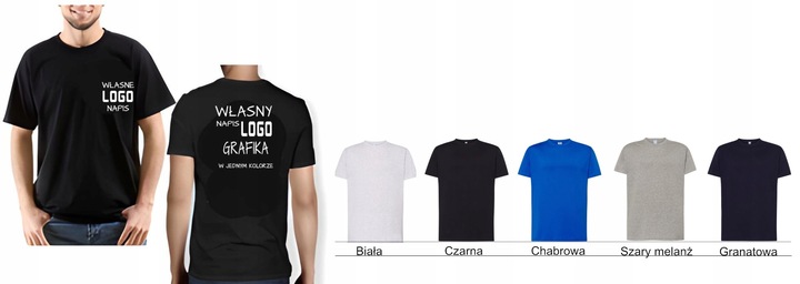 KOSZULKA Z WŁASNYM NADRUKIEM NAPIS LOGO TEKST 4XL