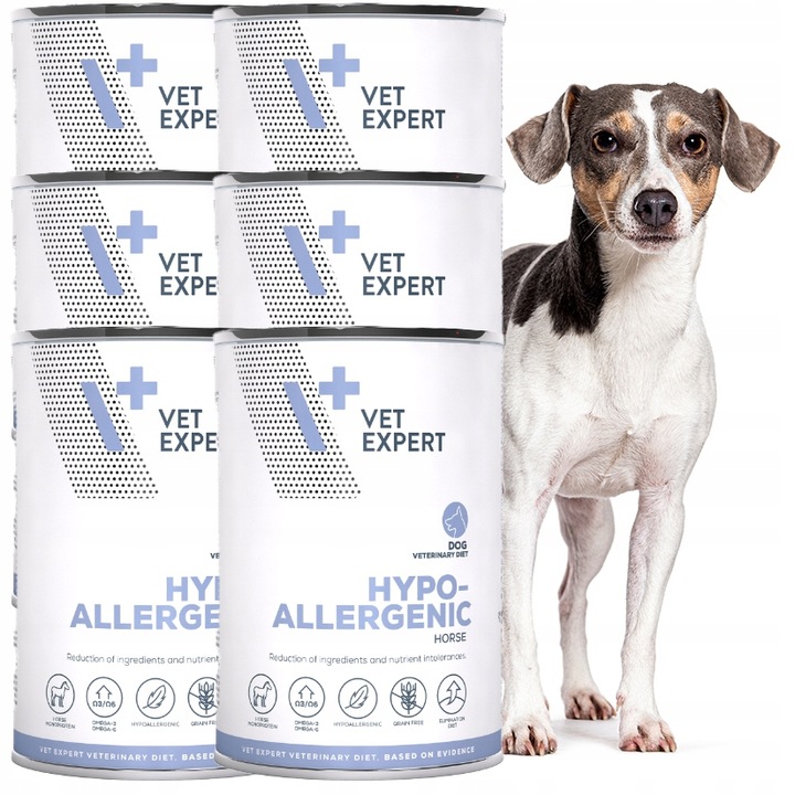 ZESTAW VET EXPERT HYPOALLERGENIC mokra karma weterynaryjna dla psa 6x400g