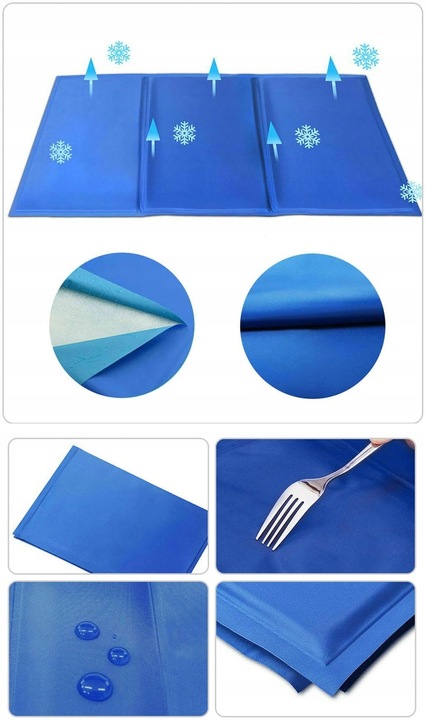 MATA CHŁODZĄCA DLA PSA DUŻA XXL 110x70cm żelowa legowisko PREMIUM GRUBA 4kg