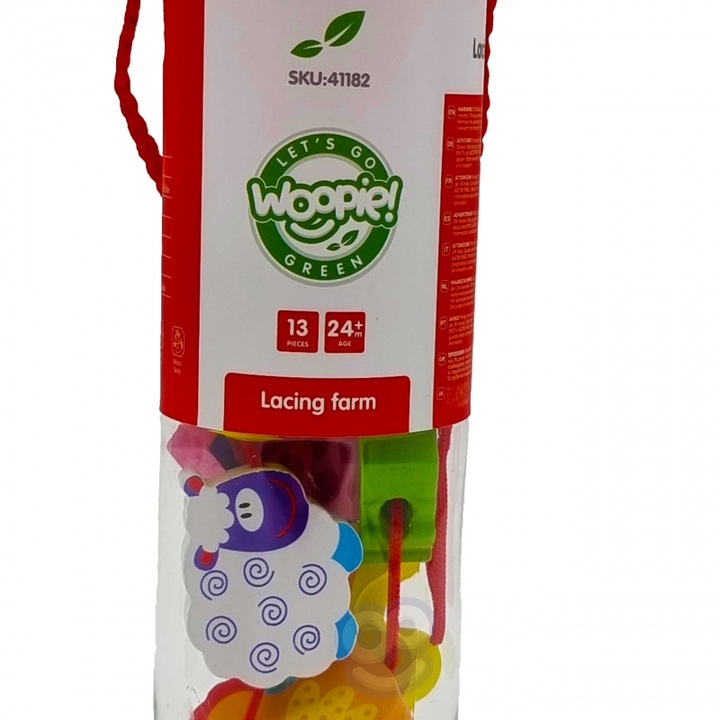 Drewniane Klocki do Nawlekania Zwierzęta Farma 13e