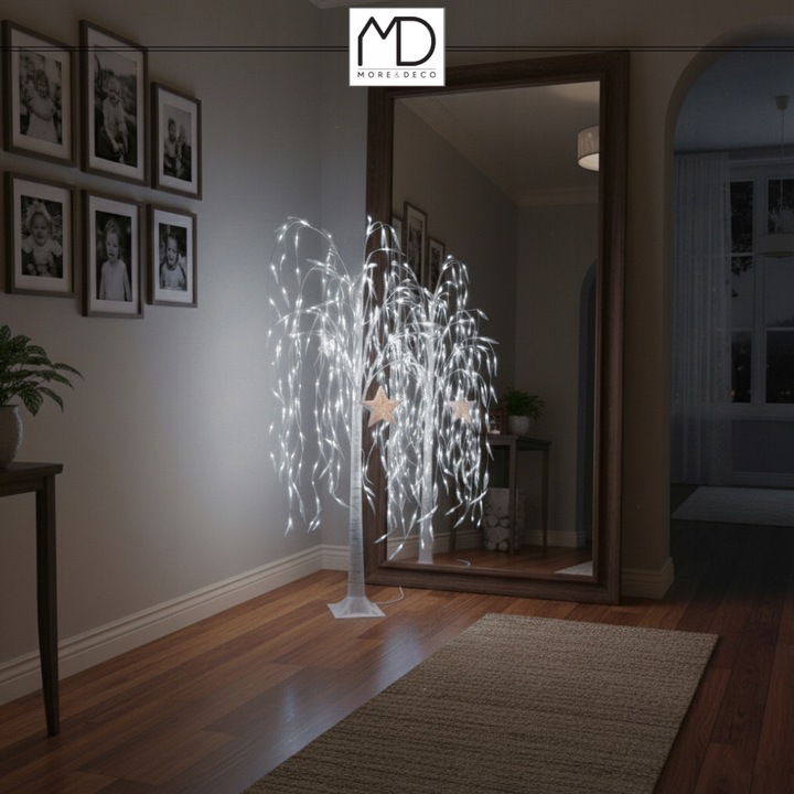 Wierzba świecąca 120 cm 140 LED drzewko barwa zimna dekoracja świąteczna