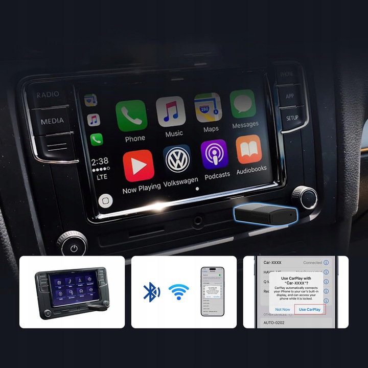 Bezprzewodowy Adapter Mini USB CarPlay do iPhone iOS