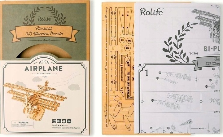 Puzzle 3D Samolot drewniany model do składania