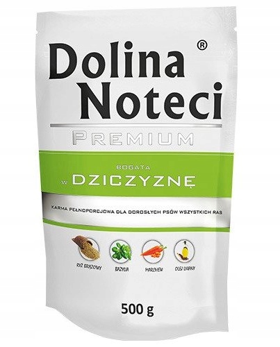 DOLINA NOTECI PREMIUM Mokra karma dla psa BEZ KURCZAKA MIX smaków 10x500g