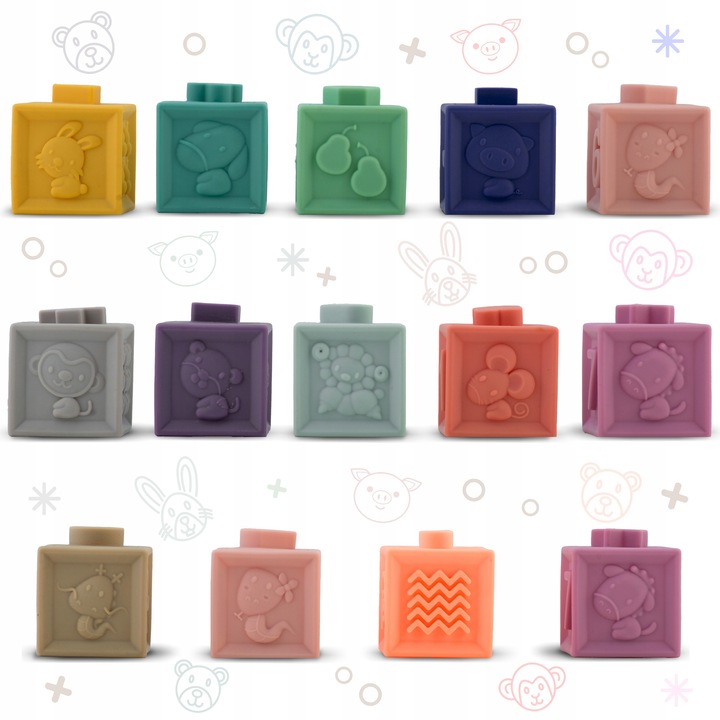 ZABAWKA DO KĄPIELI 24 ELEMENTY MONTESSORI KLOCKI SORTER DLA DZIECI RICOKIDS