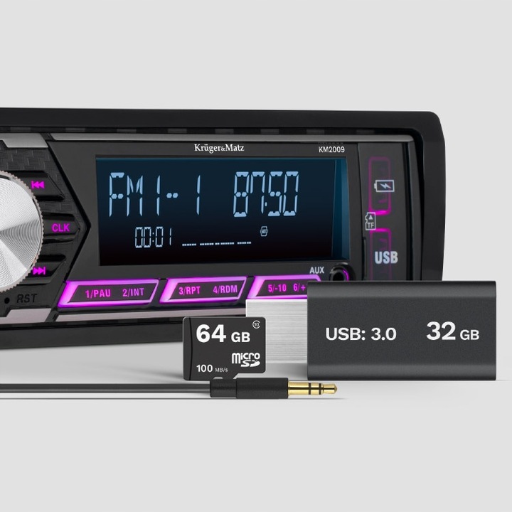 Kruger&Matz KM2009 Radio samochodowe VarioColor Bluetooth MP3 USB AUX