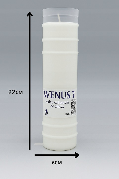 Rewelacyjne wkłady do zniczy Wenus 7 Linis ~ 7* dni 12szt.