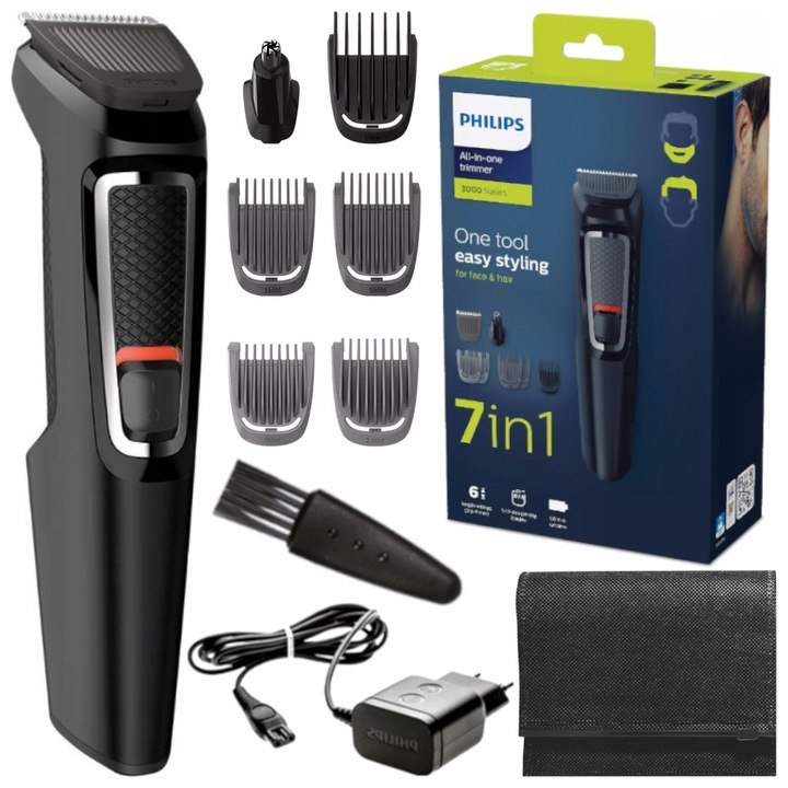 MASZYNKA GOLARKA PHILIPS TRYMER WŁOSY BRODA BEZPRZEWODOWA DO ZAROSTU + ETUI