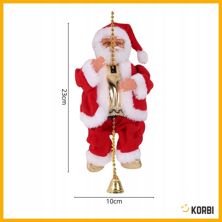 DEKORACJA WSPINAJĄCY SIĘ MIKOŁAJ OZDOBA ŚWIĄTECZNA GRAJĄCY PREZENT 100CM