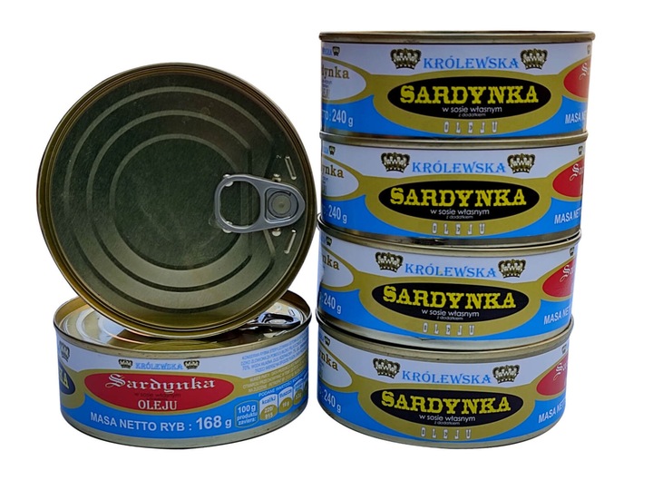 SARDYNKA KRÓLEWSKA W SOSIE WŁASNYM Z OLEJEM 6x240g