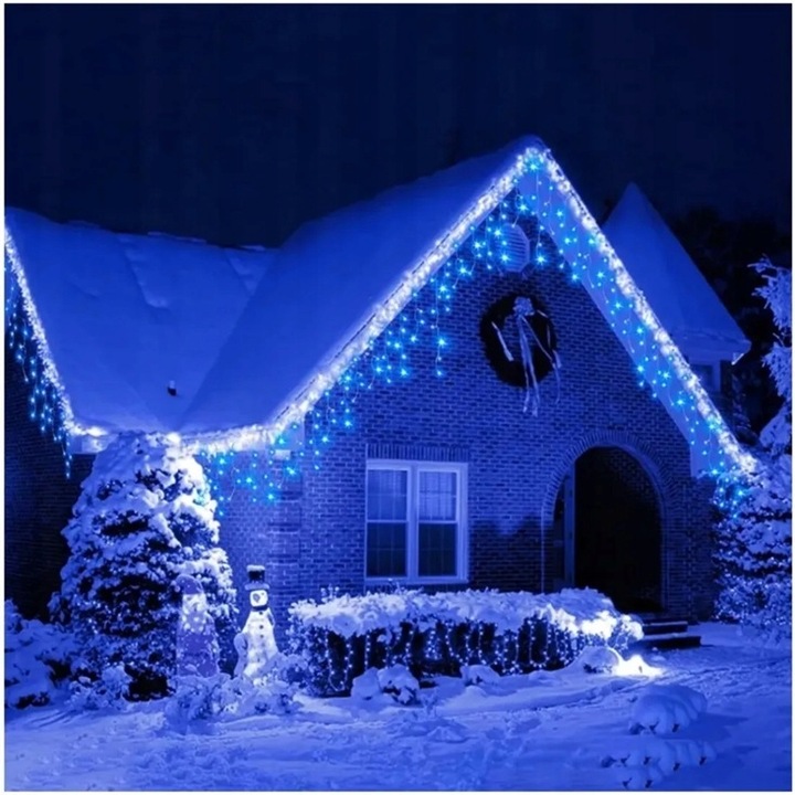 SOPLE 600 LED KURTYNA LAMPKI ZEWNĘTRZNE IP44 FLASH Niebieskie 28M