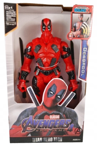 DEADPOOL Avengers figurka z dźwiękiem ruchome elementy wielkość 30 cm Duży